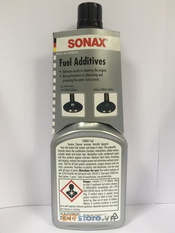 SONAX Fuel system cleaner - Chất làm sạch hệ thống xăng, 250ml